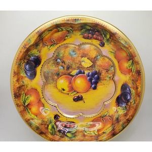 Vintage Daher Decorated Ware Metal Plate